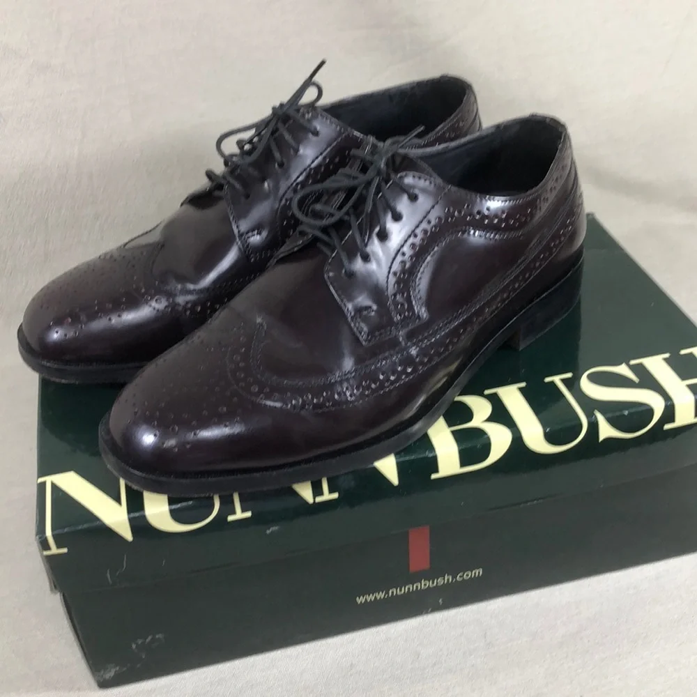 NunnBush Men’s Burgundy Wingtip/Brouges Oxfords